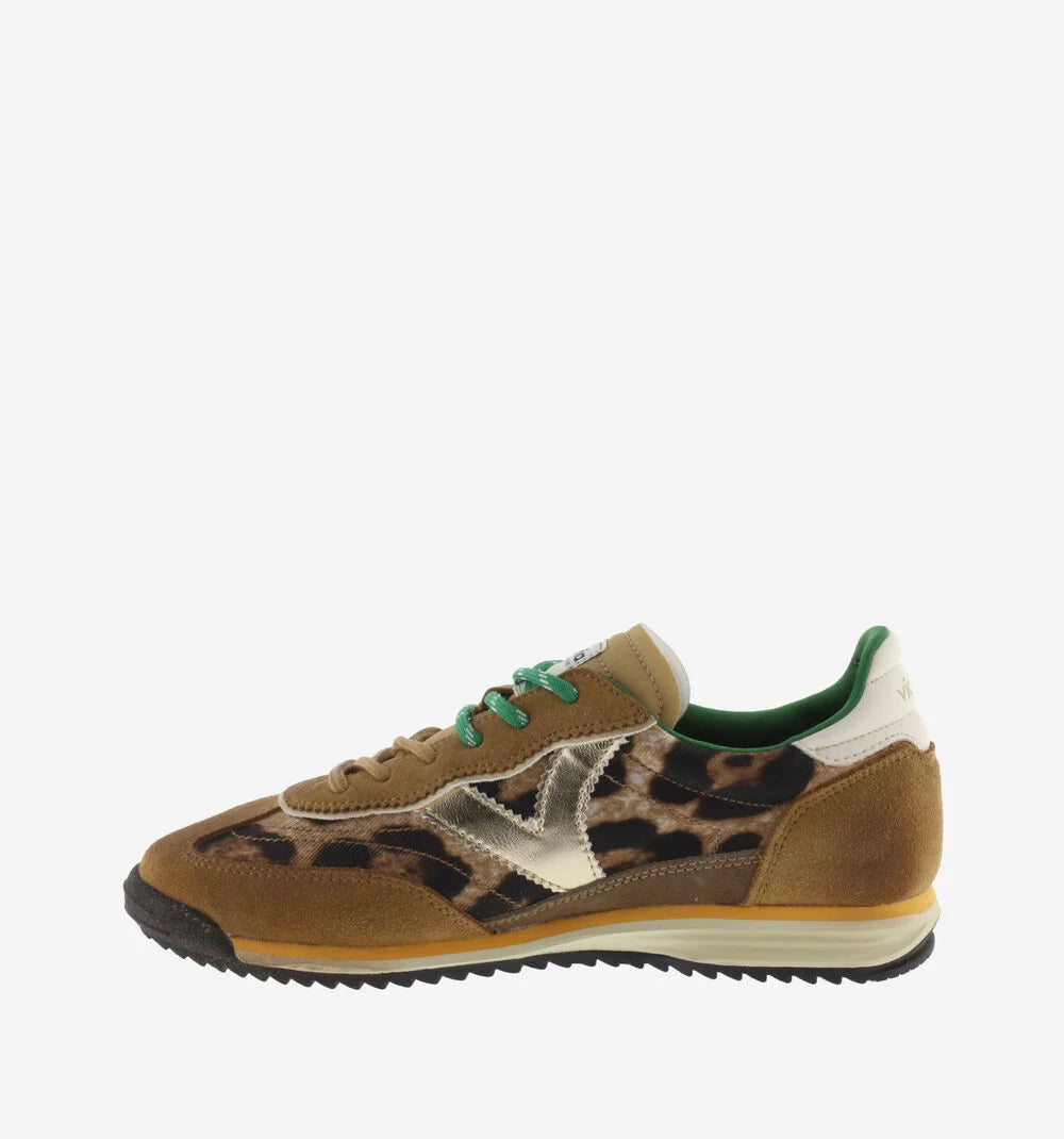 Victoria Saturno Animal Print Nylon & Split Leather Trainers