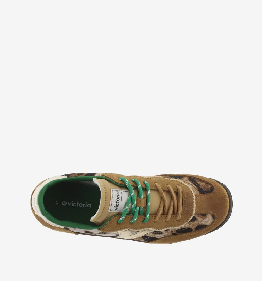 Victoria Saturno Animal Print Nylon & Split Leather Trainers
