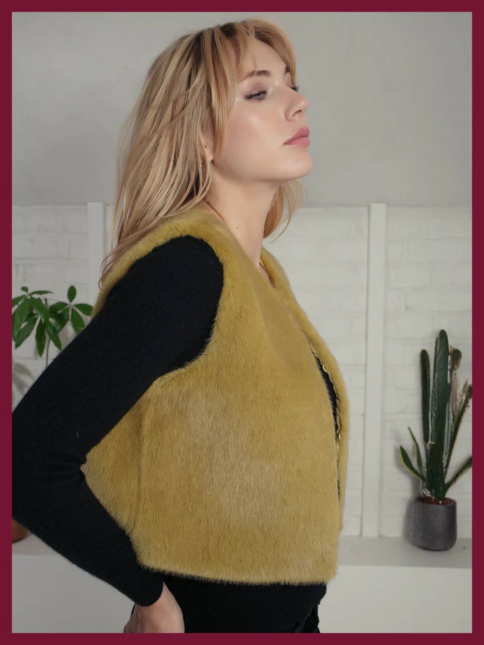 Nooki Edelweiss Faux Fur Gilet-Chartreuse