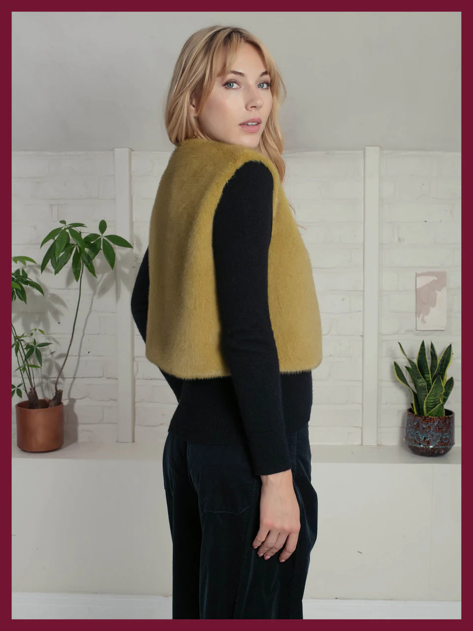 Nooki Edelweiss Faux Fur Gilet-Chartreuse
