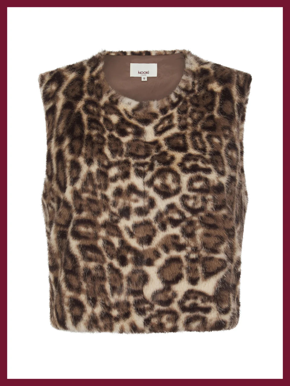 Nooki Edelweiss Faux Fur Gilet-Natural Leo