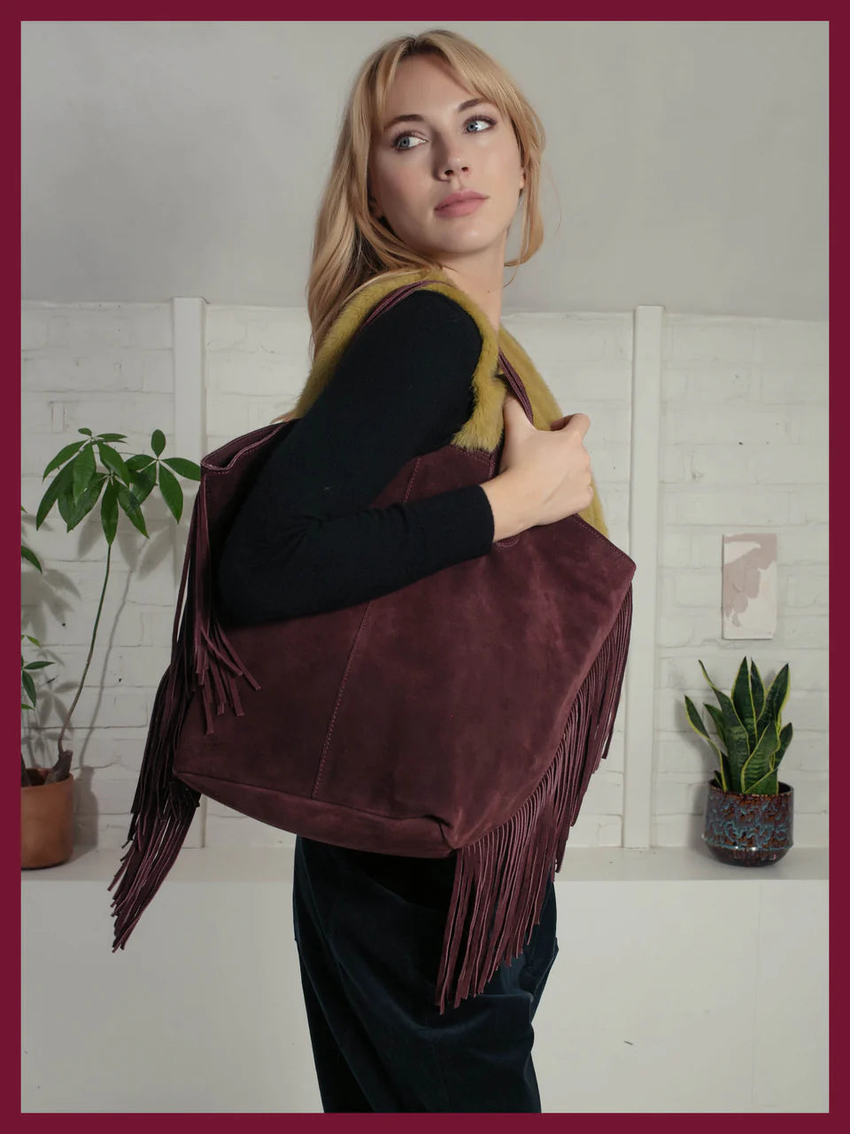 Nooki Vancouver Suede Tote-Plum
