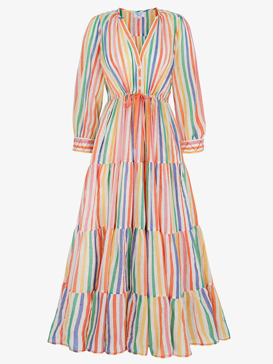 Pink City Prints Rainbow Stripe Sofia Dress