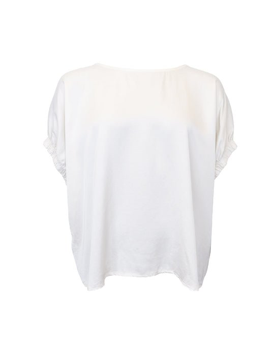 Black Colour Mabel Blouse-Off White