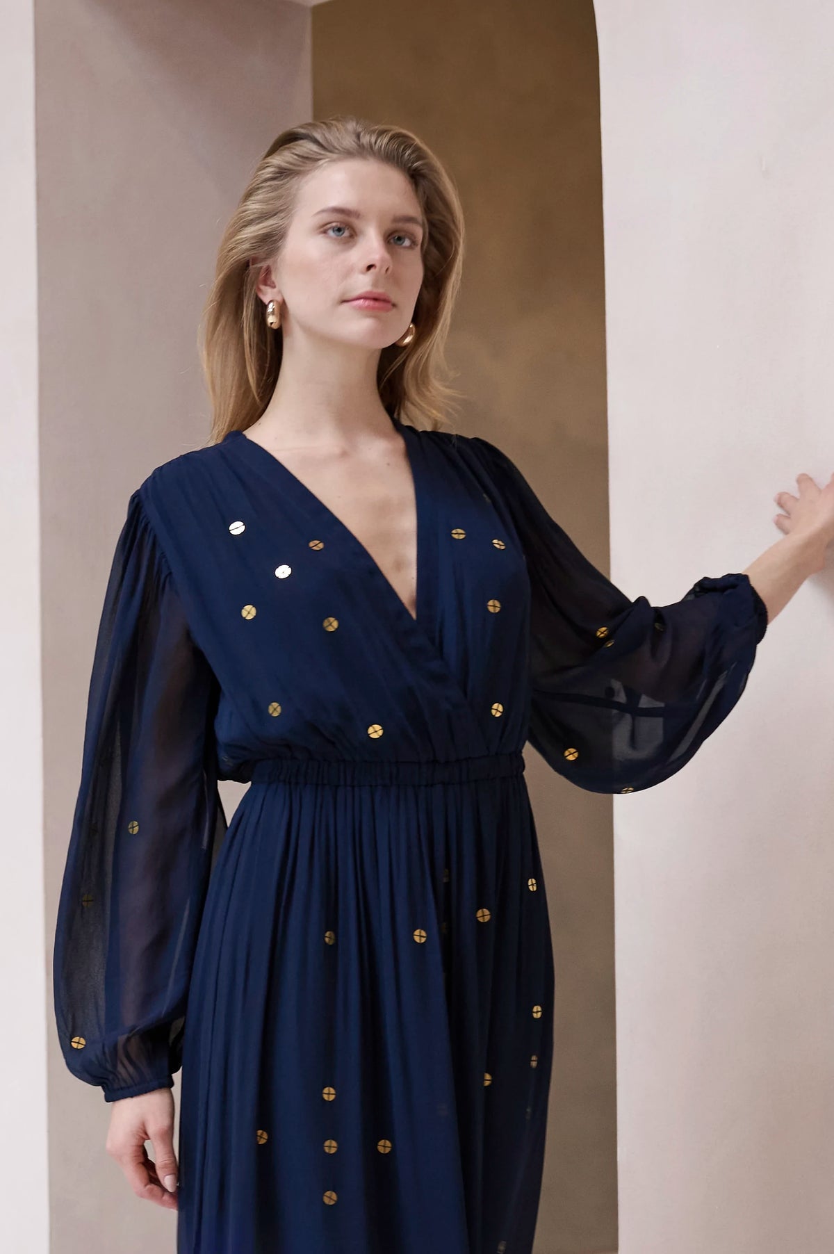 BRDR Elise Sequence Dress Dark Navy Blue