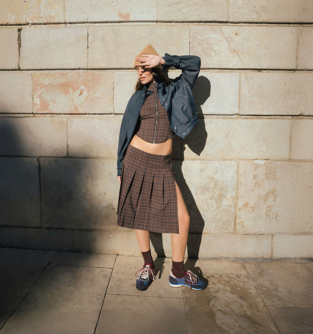 Victoria Saturno Nylon & Suede Trainers-Marino