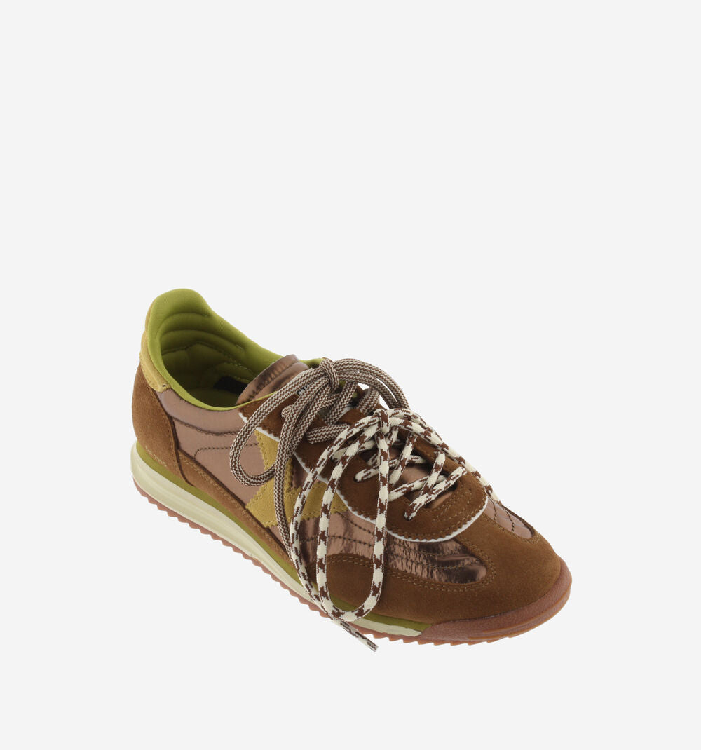 Victoria Saturno metal & suede trainers-Marron