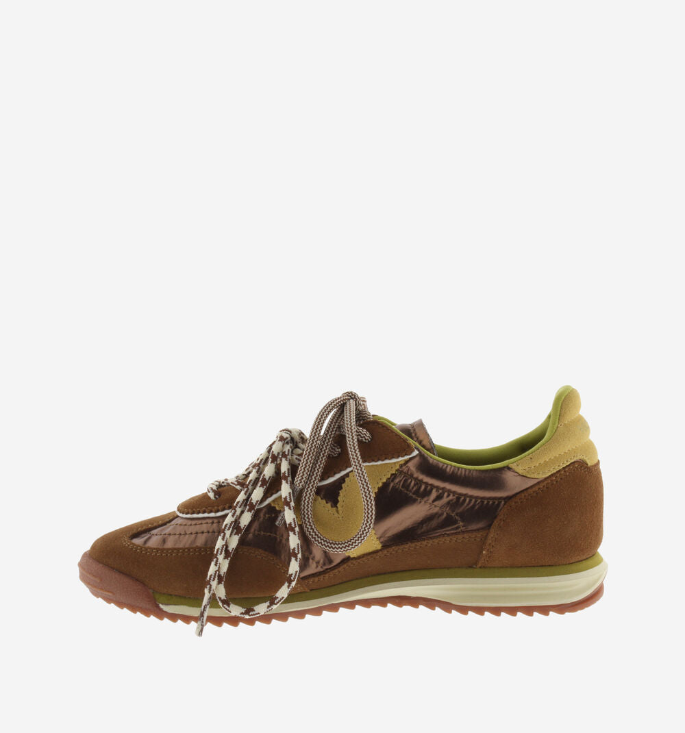 Victoria Saturno metal & suede trainers-Marron