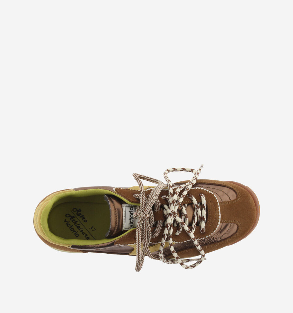 Victoria Saturno metal & suede trainers-Marron