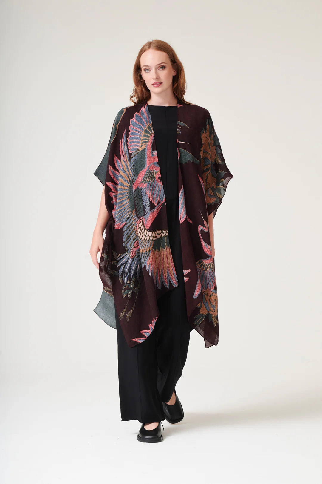 One Hundred Stars Crane Plum Wool Throwover