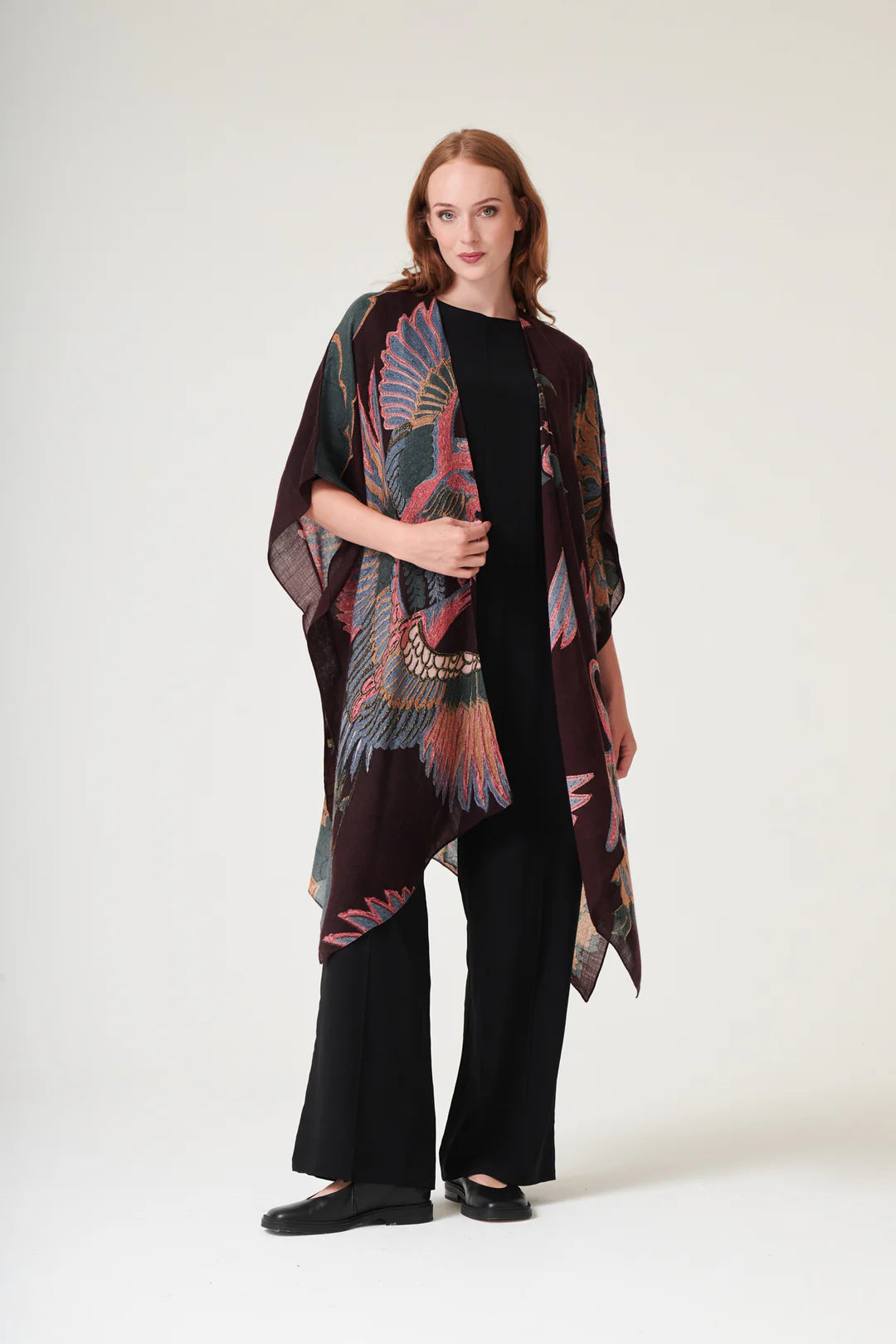 One Hundred Stars Crane Plum Wool Throwover