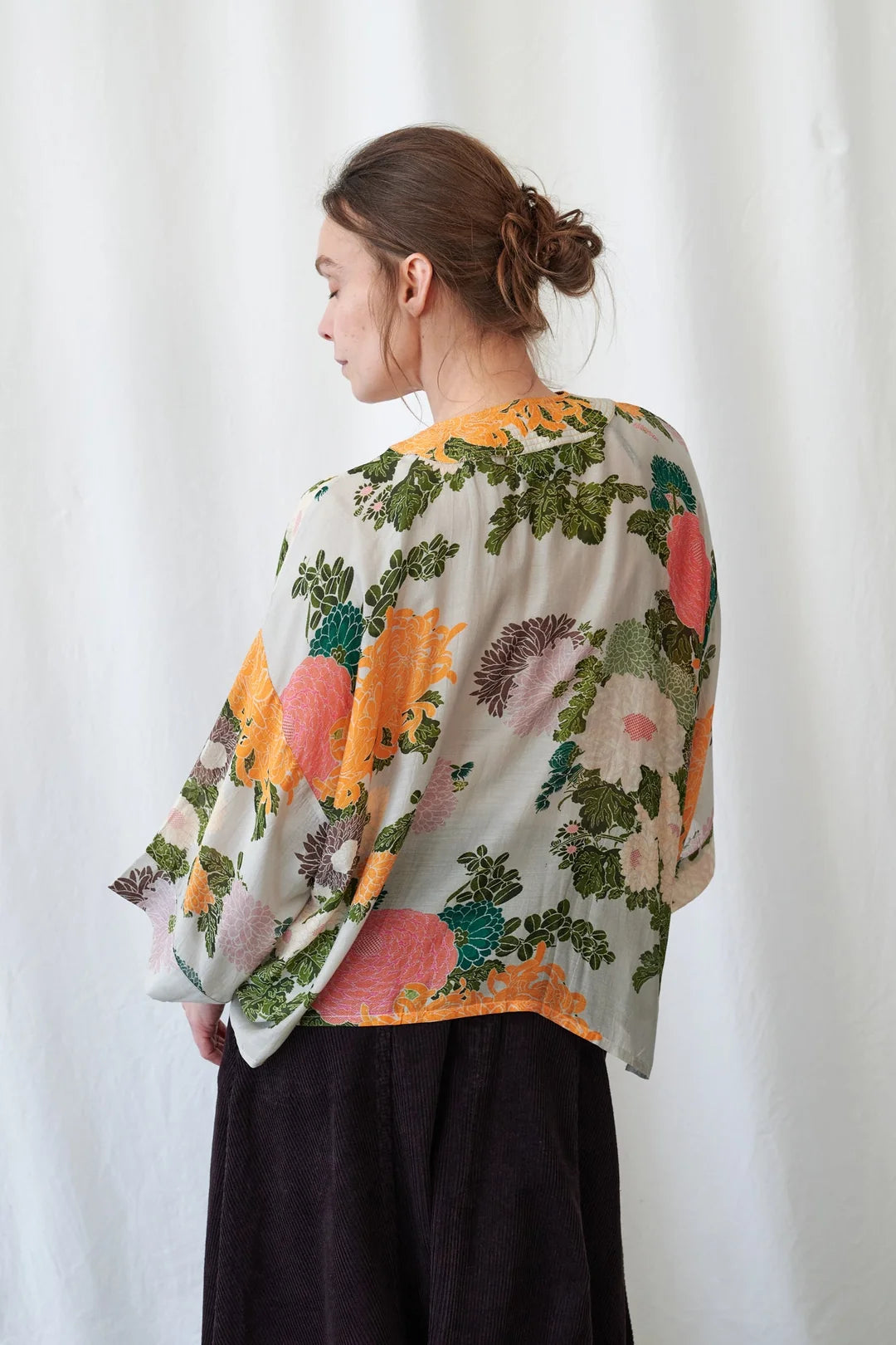 One Hundred Stars Jacquard Putty Kimono