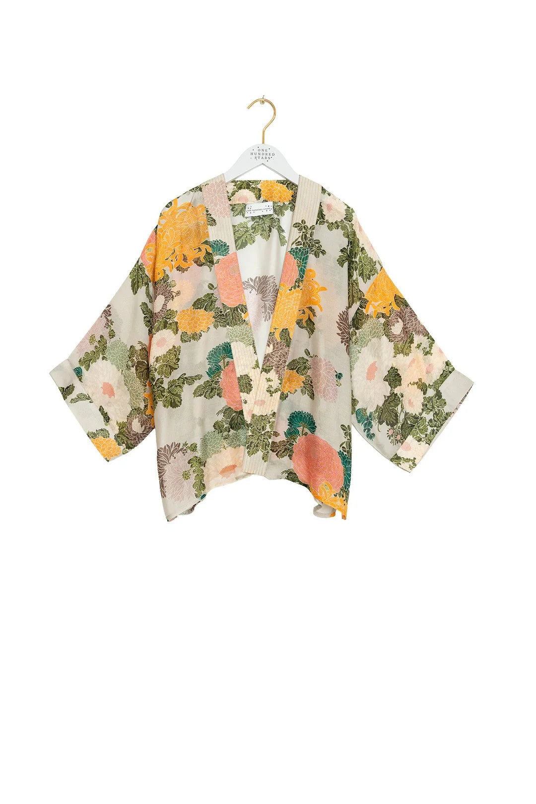 One Hundred Stars Jacquard Putty Kimono
