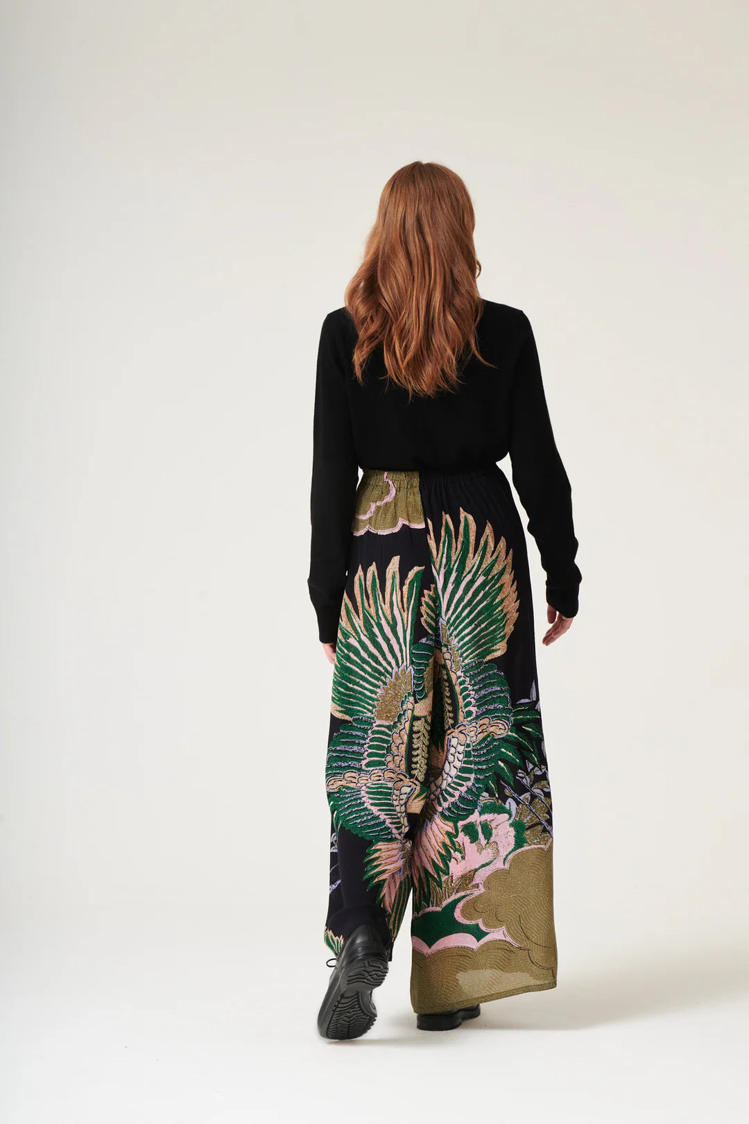 One Hundred Stars Crane EmeraldCrepe Palazzo Pants