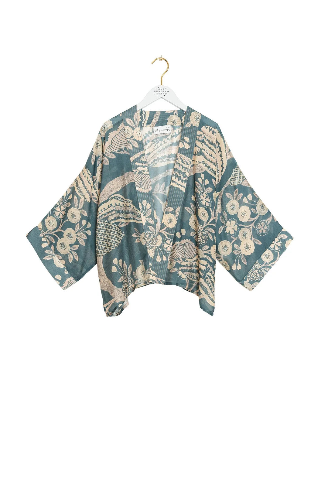 One Hundred Stars Rosa Blue Kimono