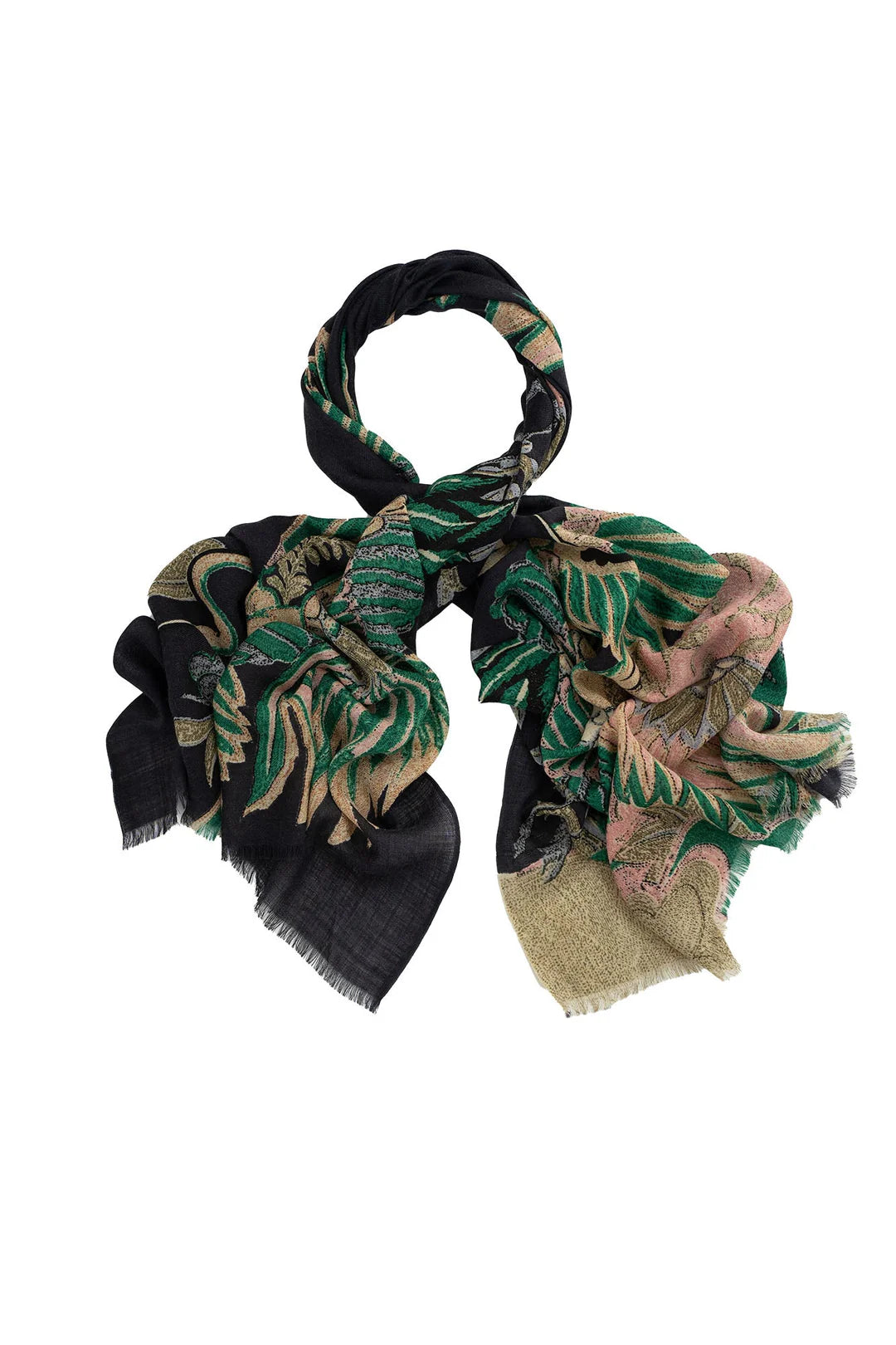 One Hundred Stars Wool Scarf Crane Emerald