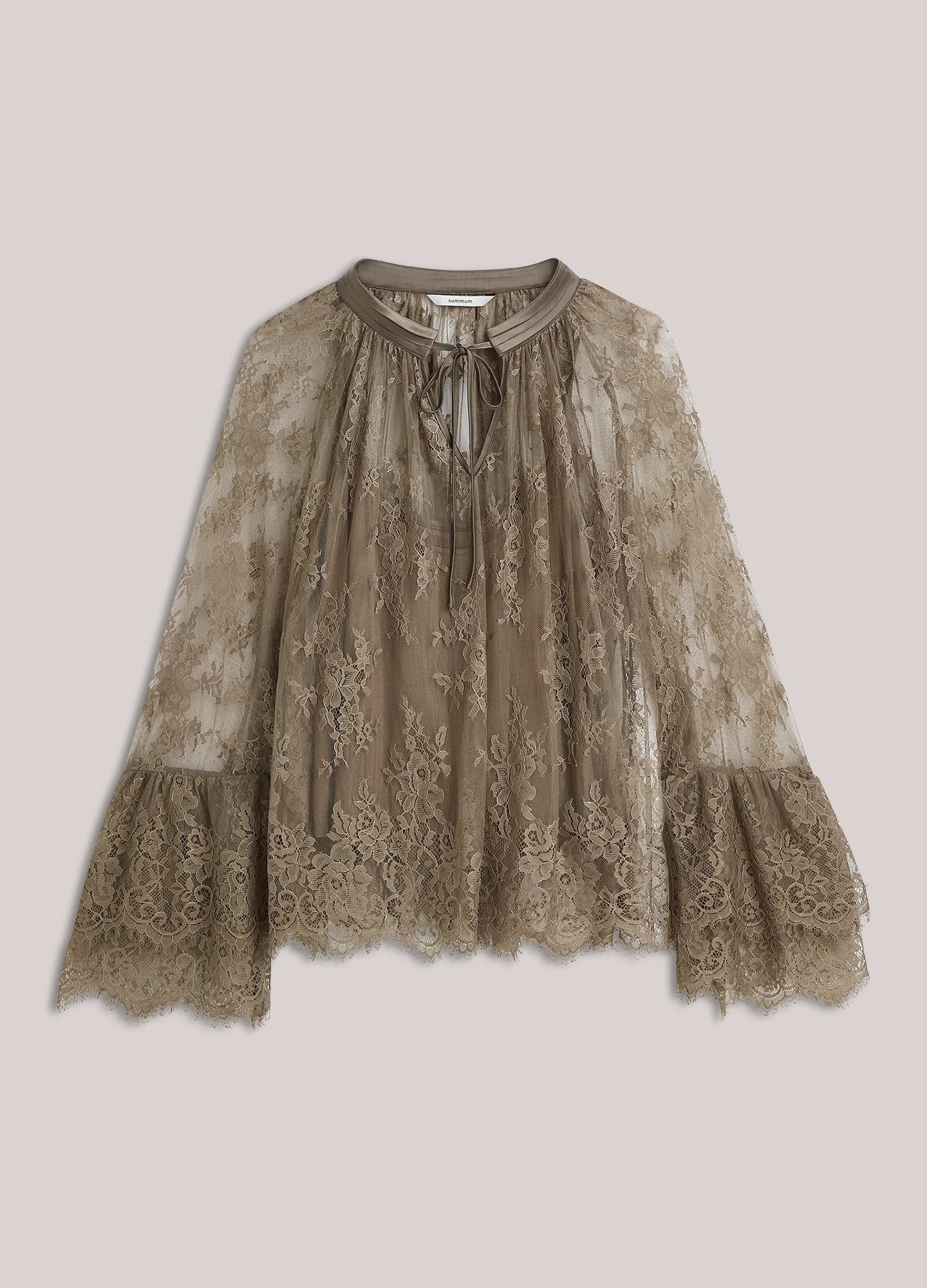 Summum Taupe Lace Blouse