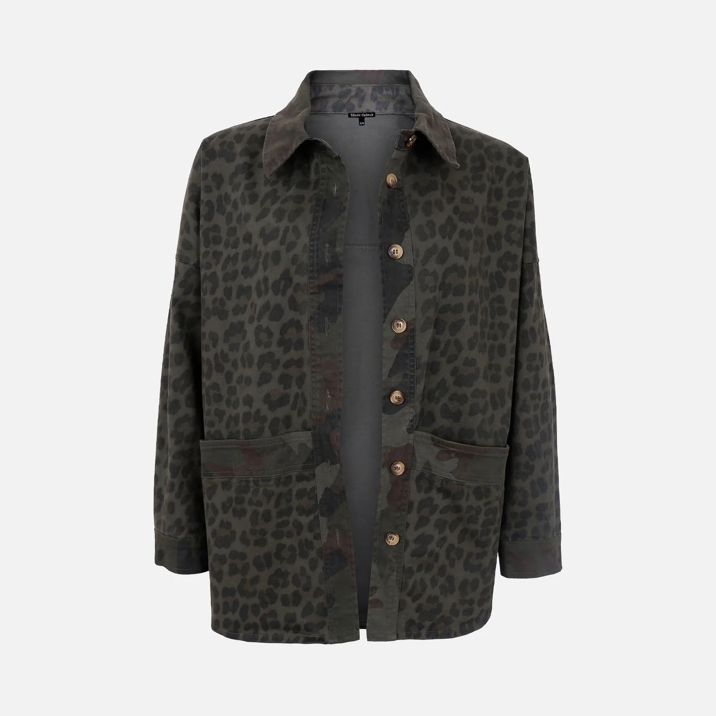 Black Colour Morgan Jacket-Camouflage