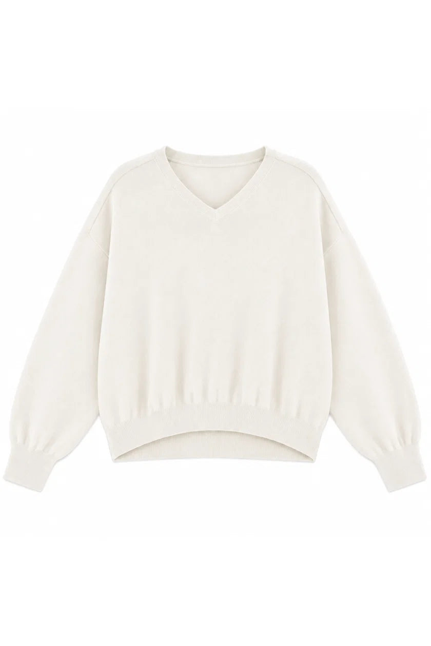 TWNS Salida V Neck Sweater-Off White