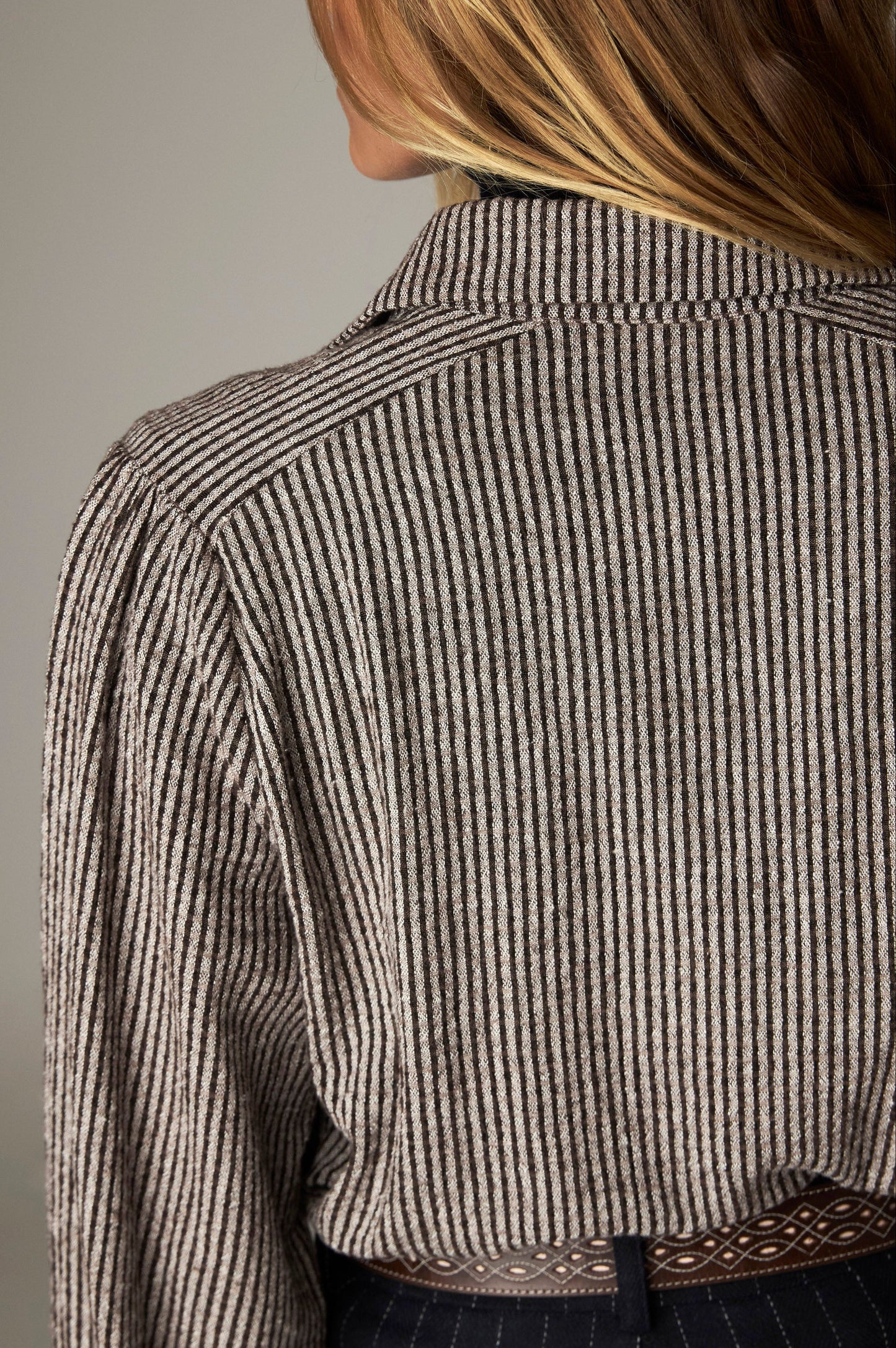 Maison Hotel Claude Shirt Coffee Stripes