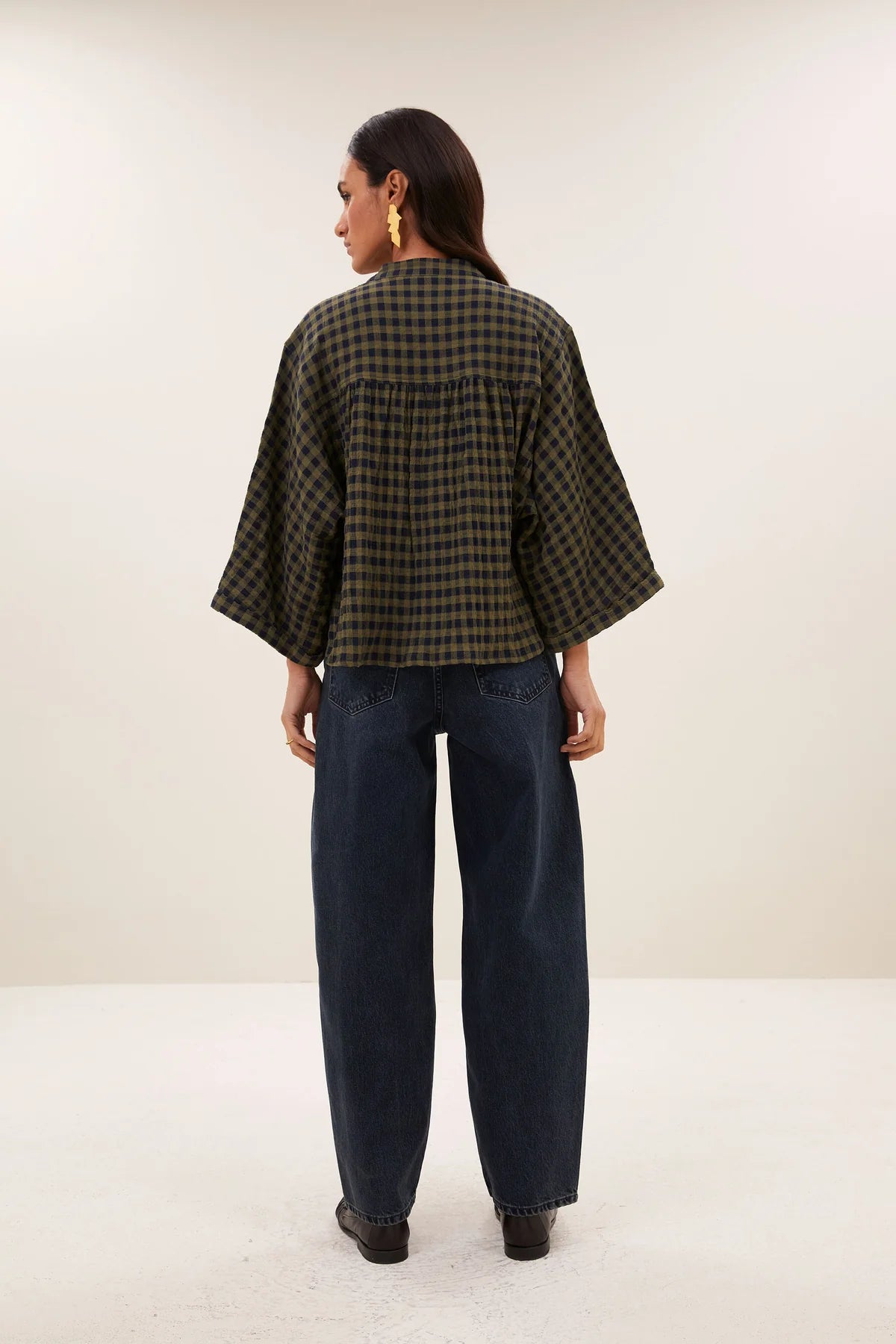by_bar Jess Blouse Olive Check