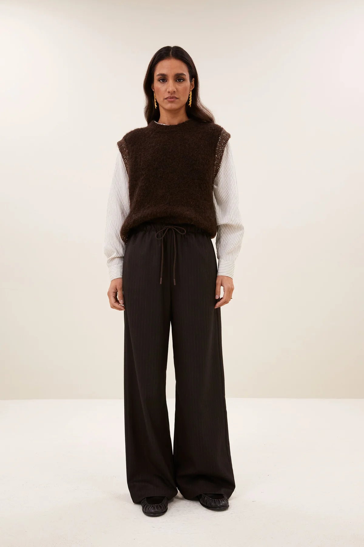 by_bay Pelle Pinstripe Pants-Brown