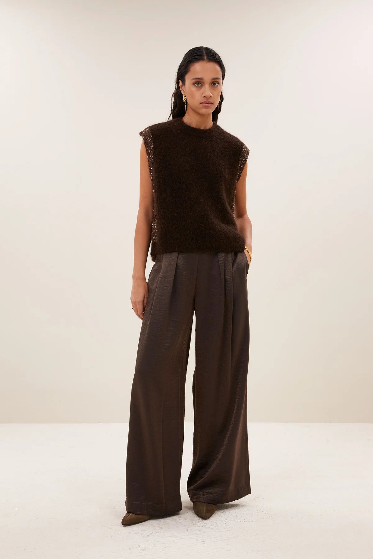 by_bar Lodi Metallic Pants-Bronze