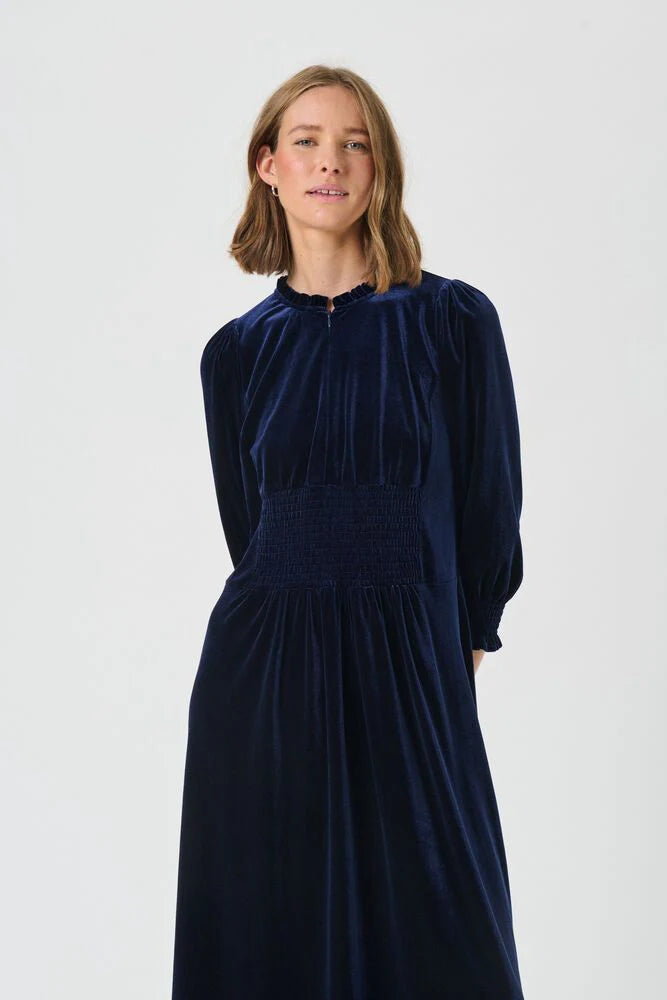 Part Two Vanissa Navy Velvet Dress