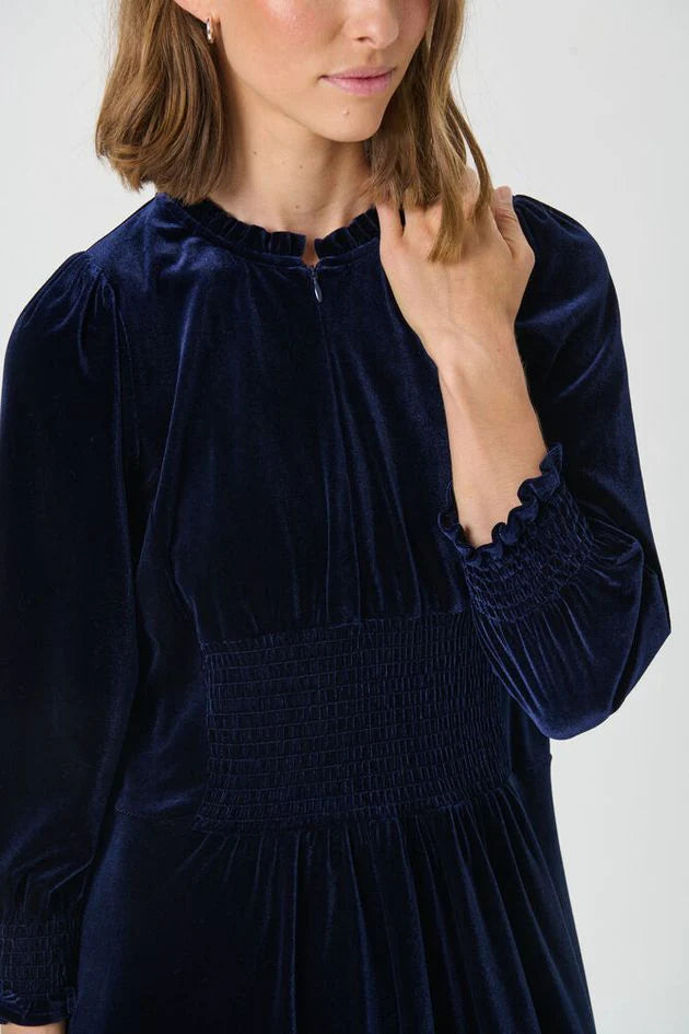Part Two Vanissa Navy Velvet Dress