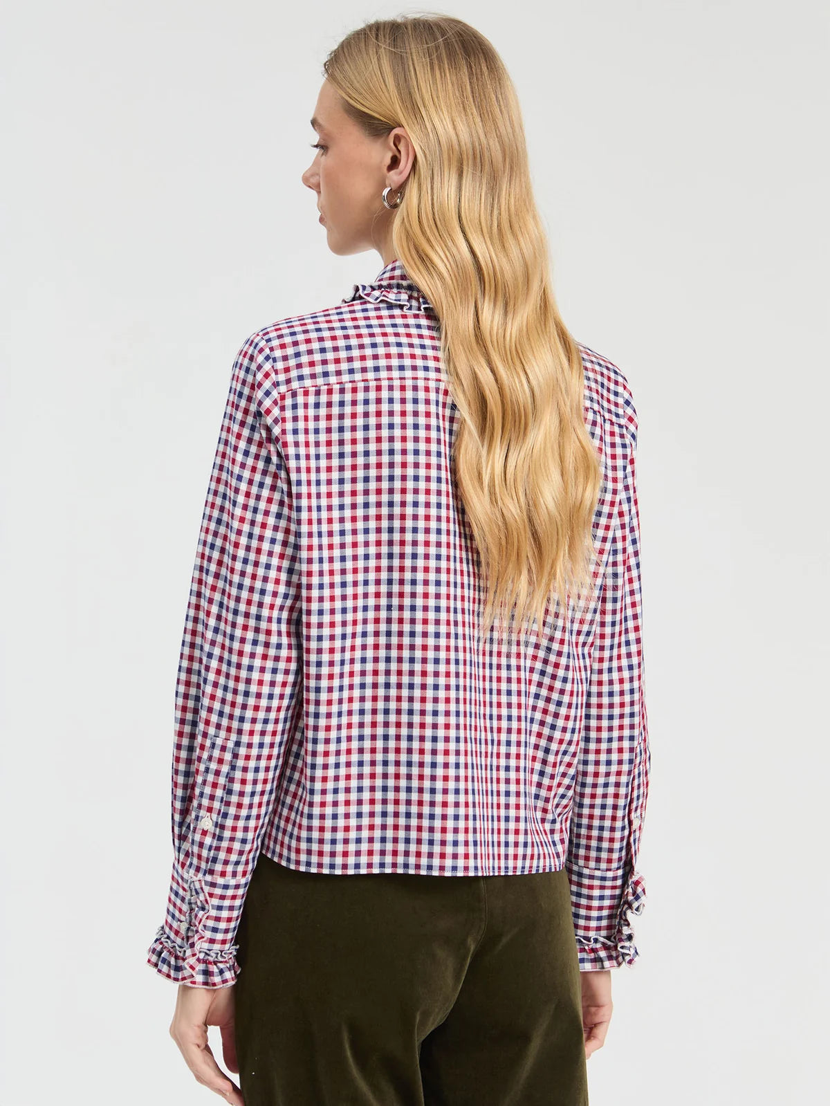 Vilagallo Red & Blue Gingham Toggle Shirt