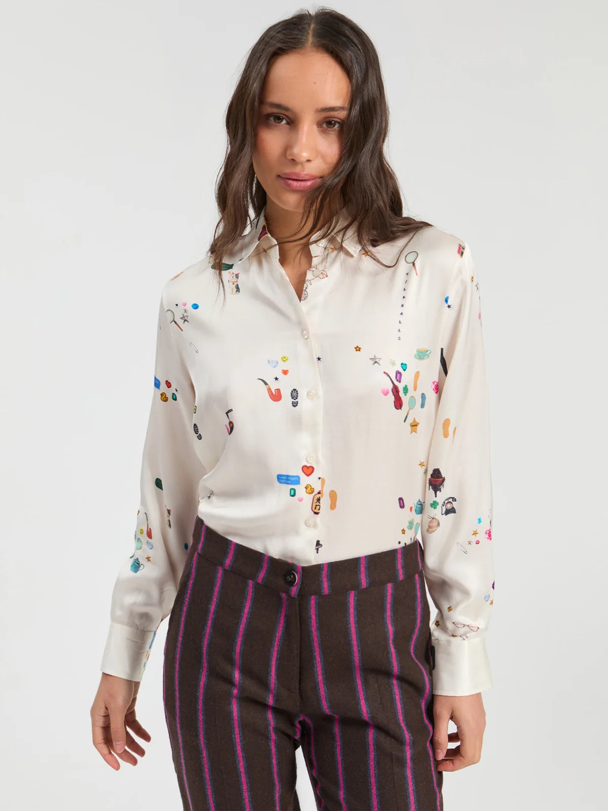 Vilagallo Sherlock Raw Satin Shirt