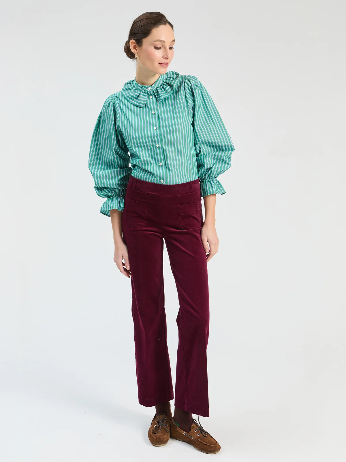 Vilagallo Burgundy Velvet Trousers