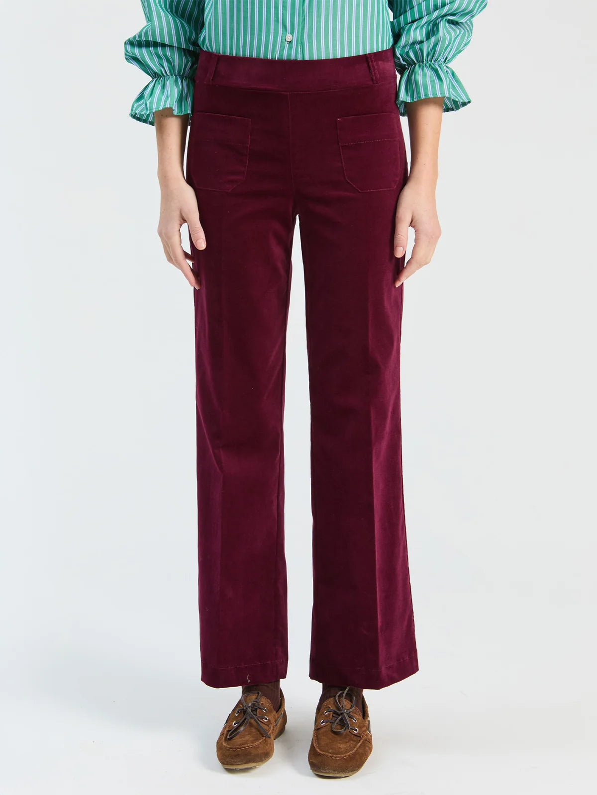 Vilagallo Burgundy Velvet Trousers