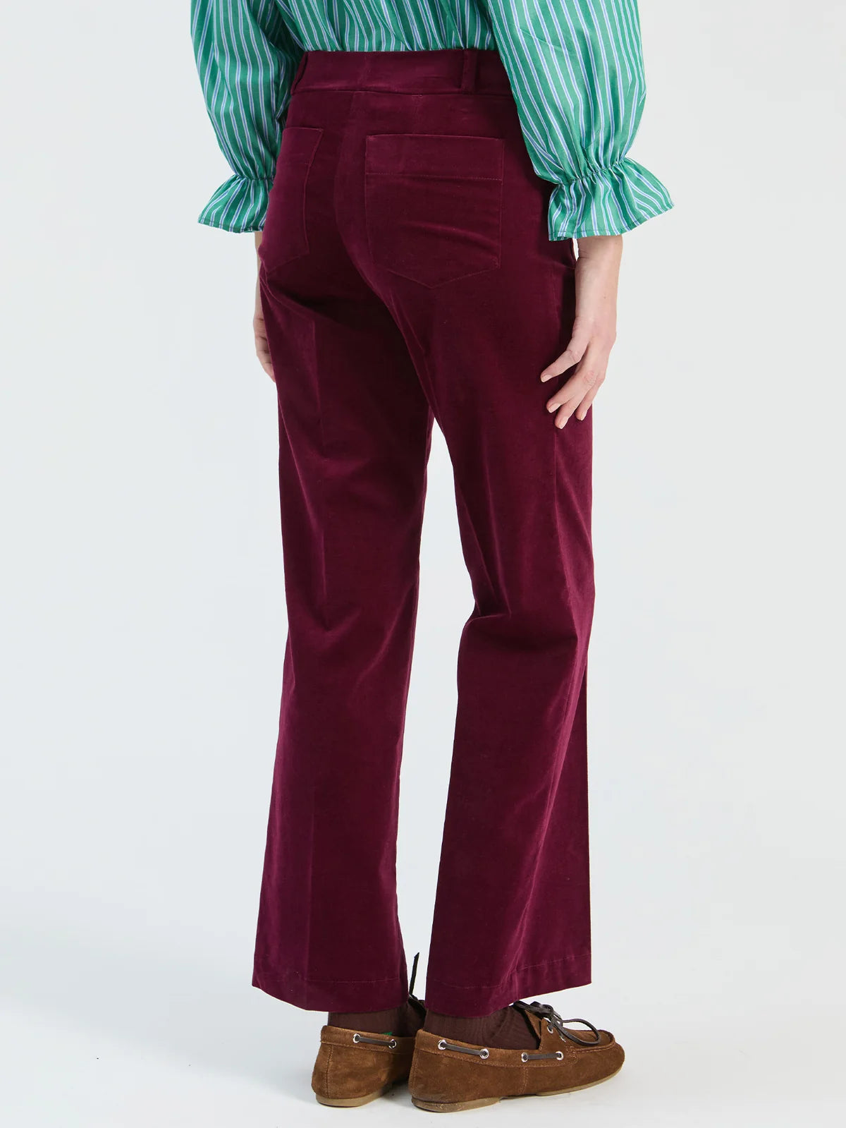 Vilagallo Burgundy Velvet Trousers