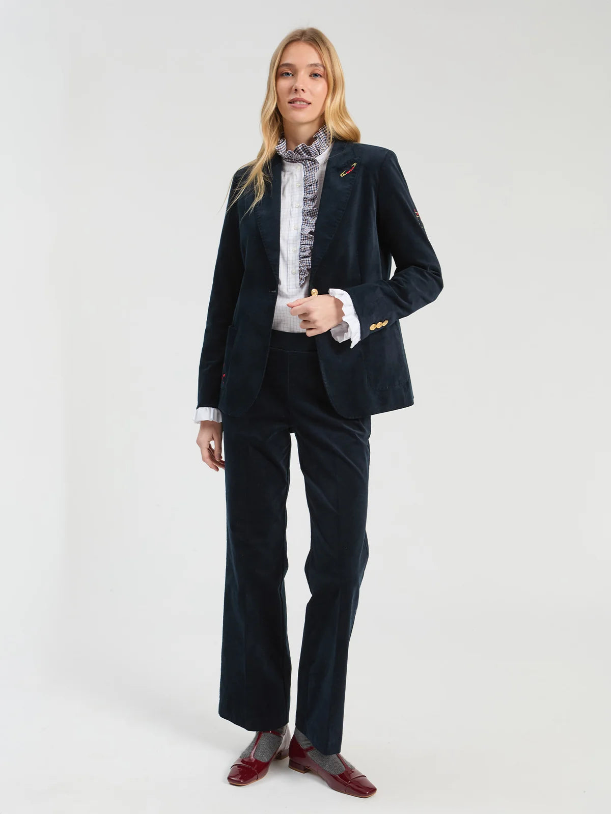 Vilagallo Navy Velvet Jacket