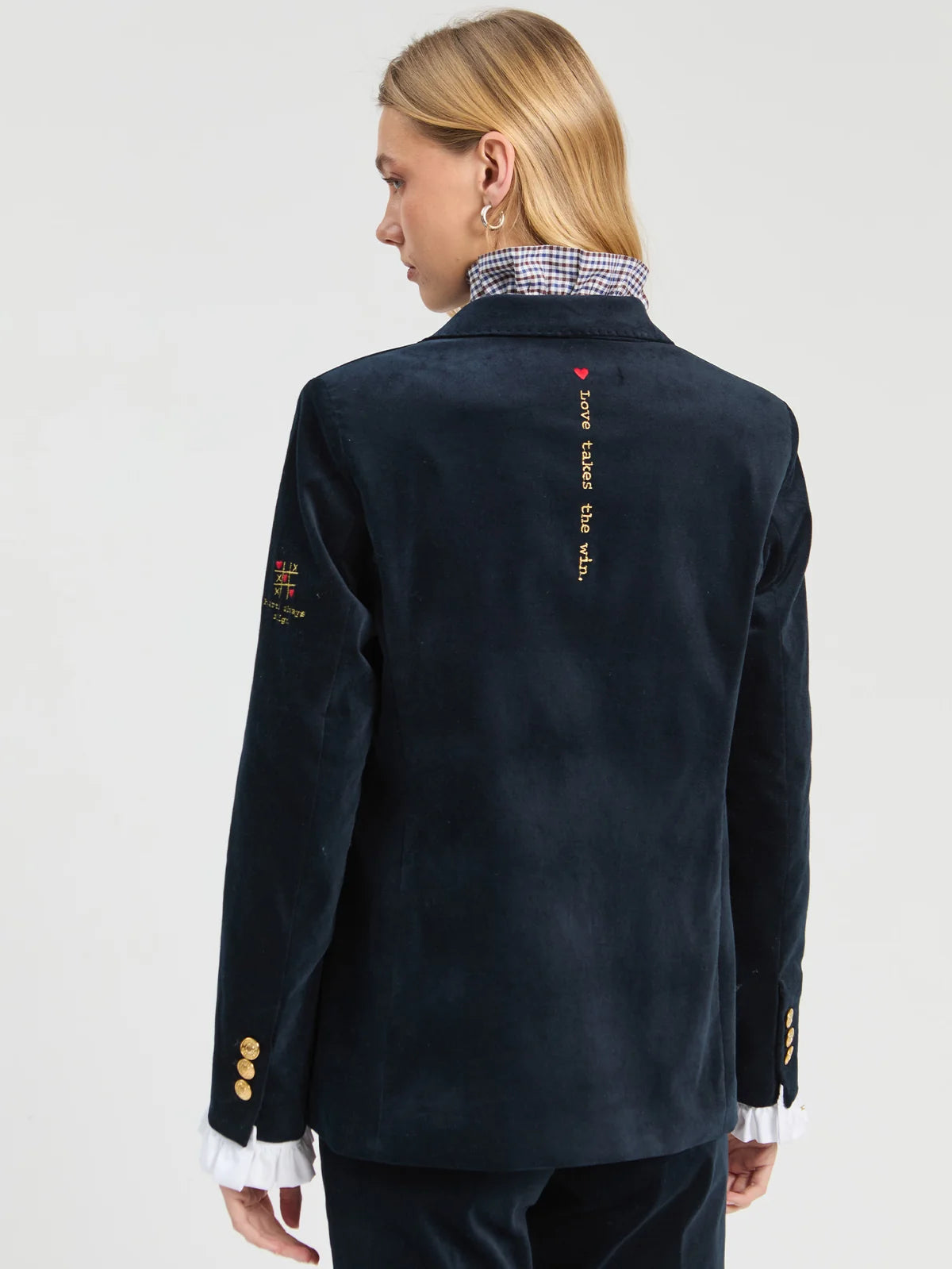 Vilagallo Navy Velvet Jacket