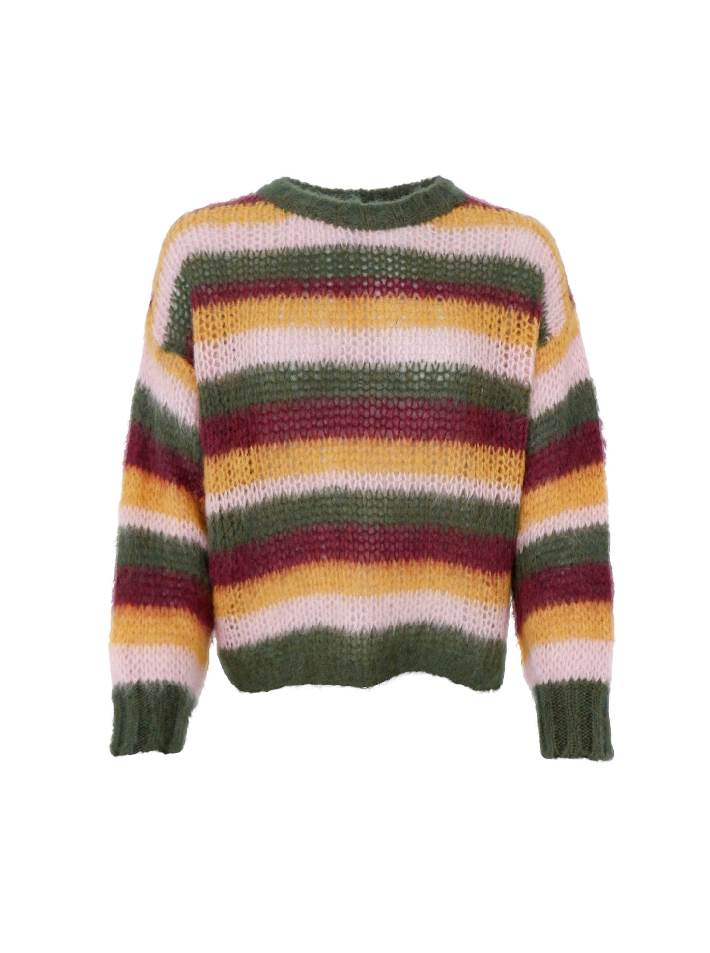 Black Colour Elsa Stripe Jumper-Army