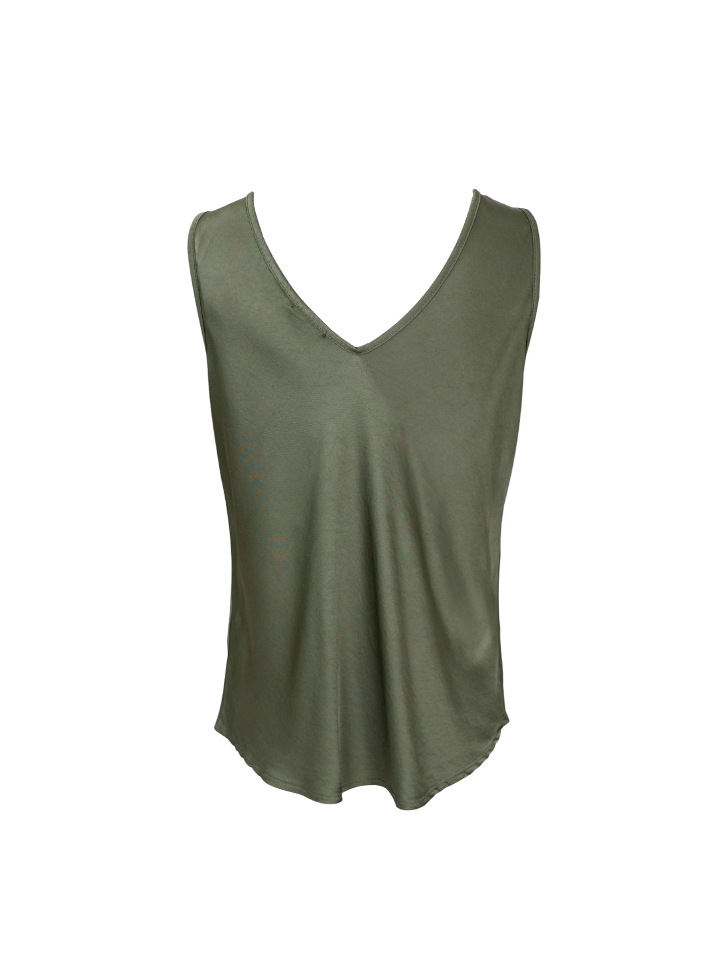 Black Colour Mabel Double V Neck Top- Army