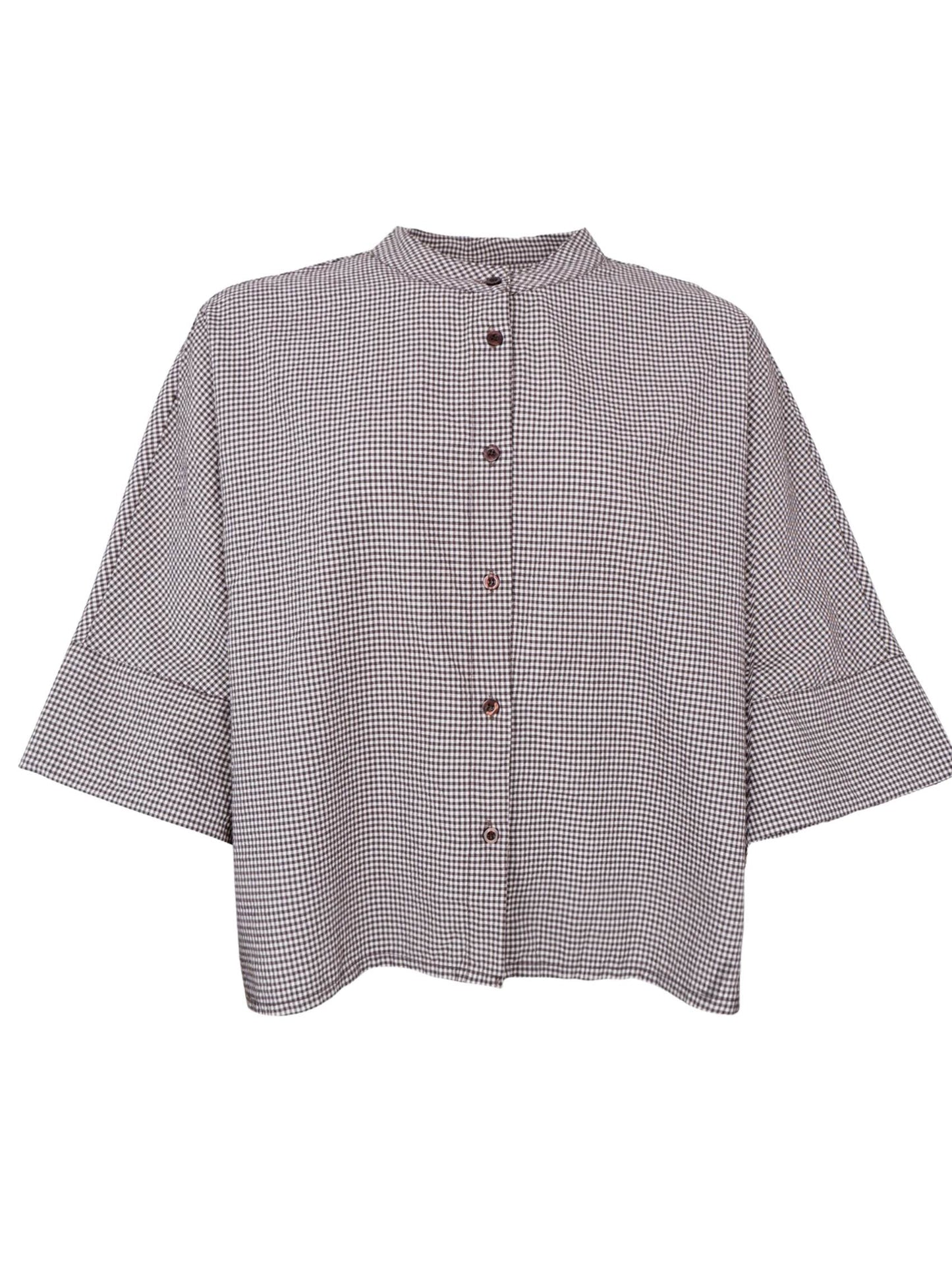 Black Colour Manon Loose Shirt-Coffee