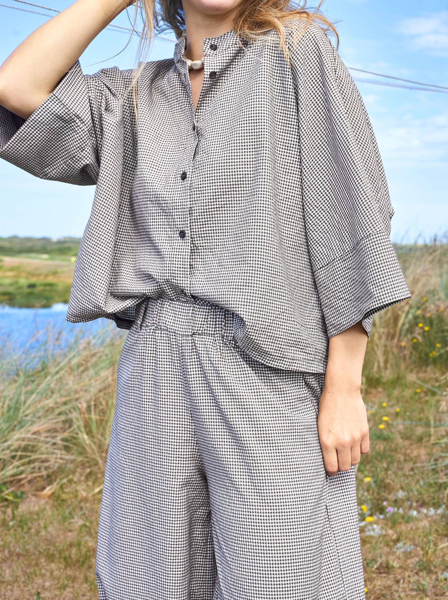 Black Colour Manon Loose Shirt-Coffee