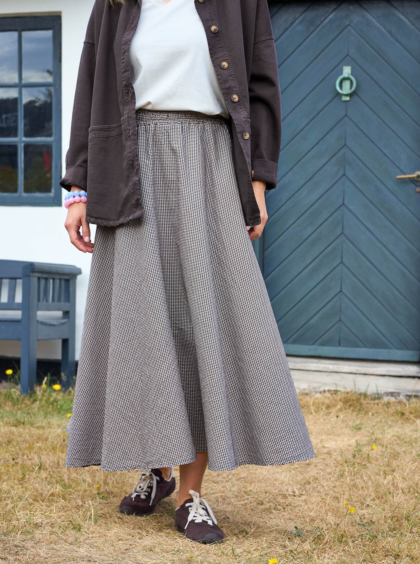 Black Colour Manon Skirt-Coffee