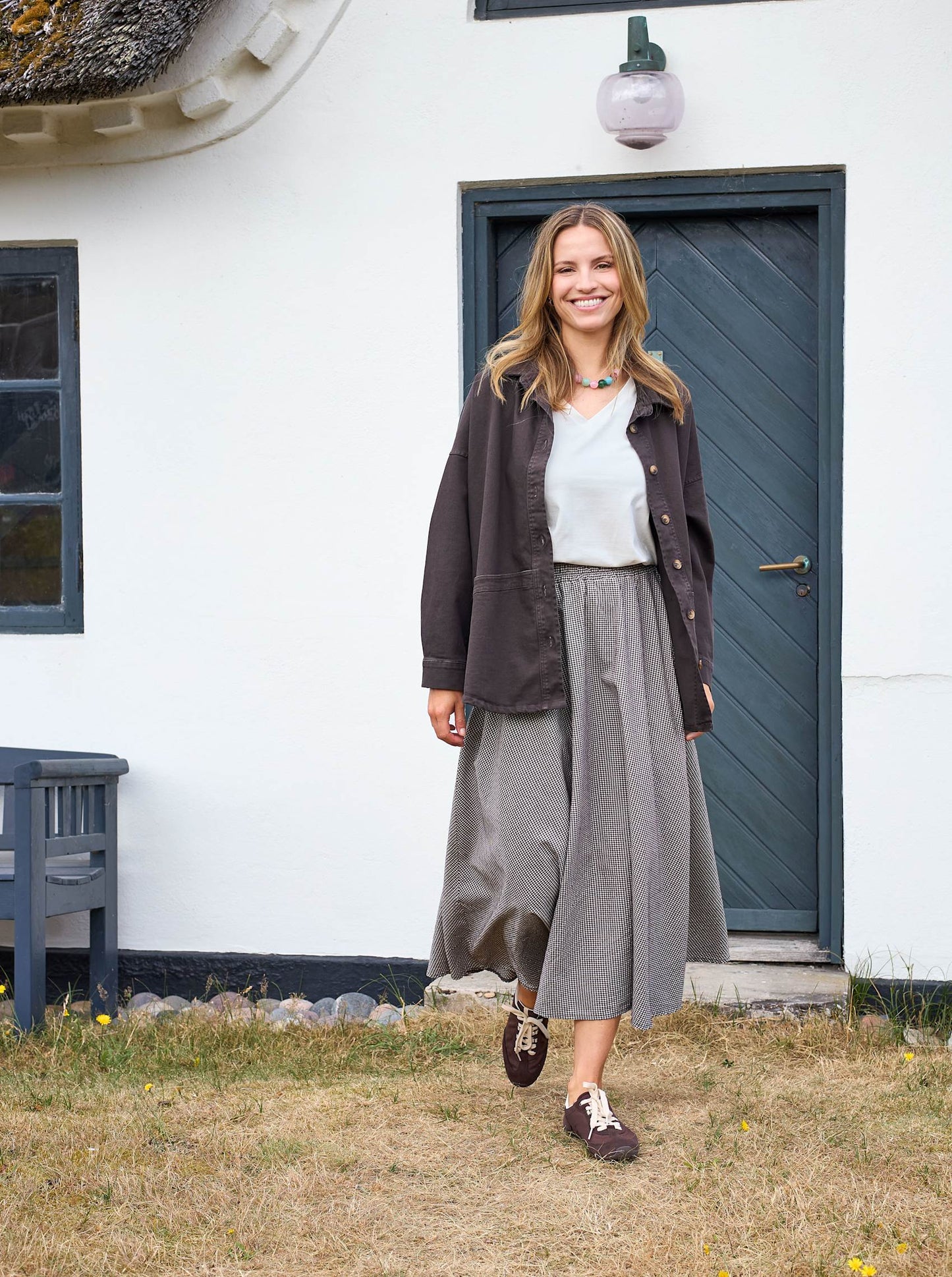Black Colour Manon Skirt-Coffee