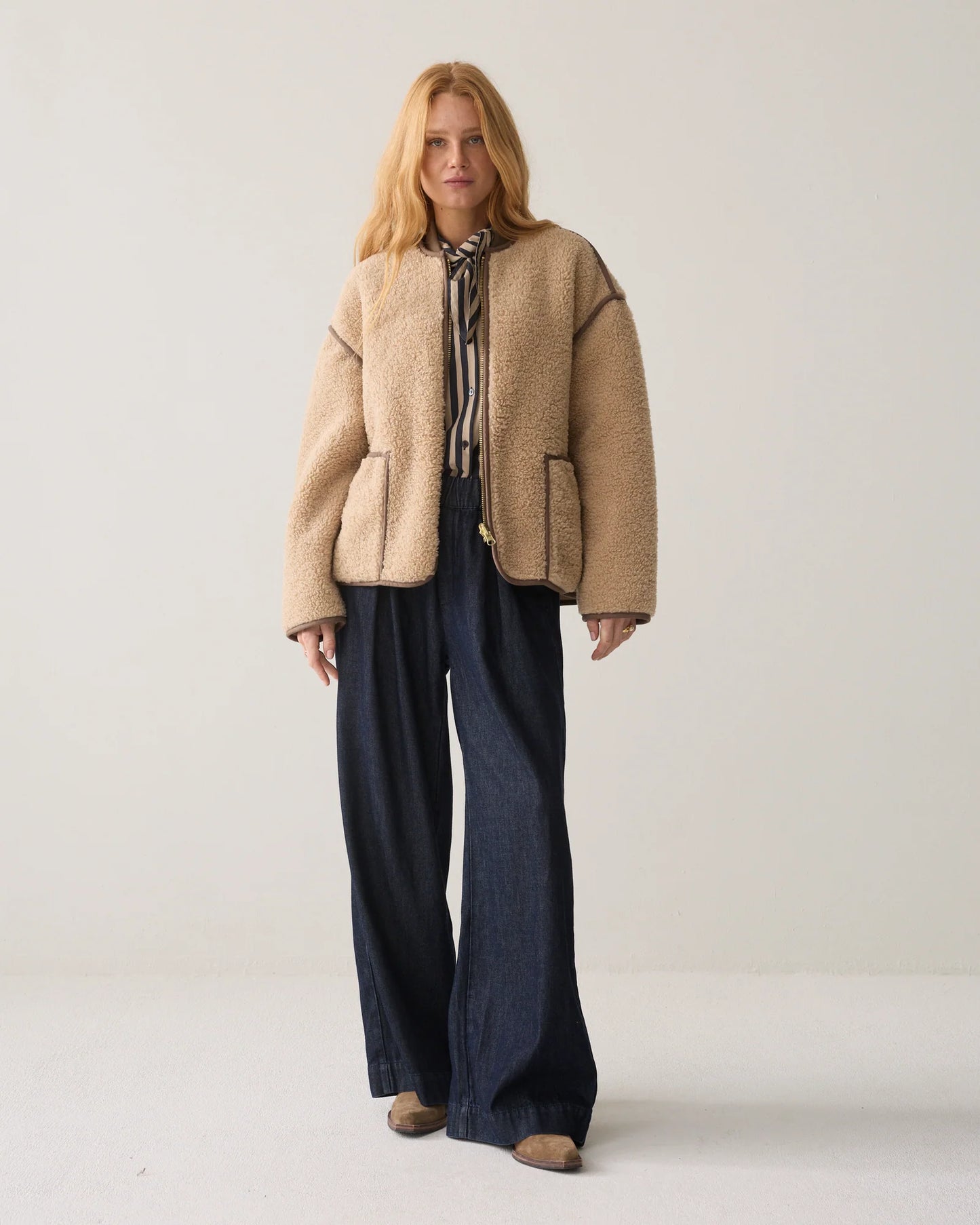 Summum Reversible Teddy Jacket-Cream