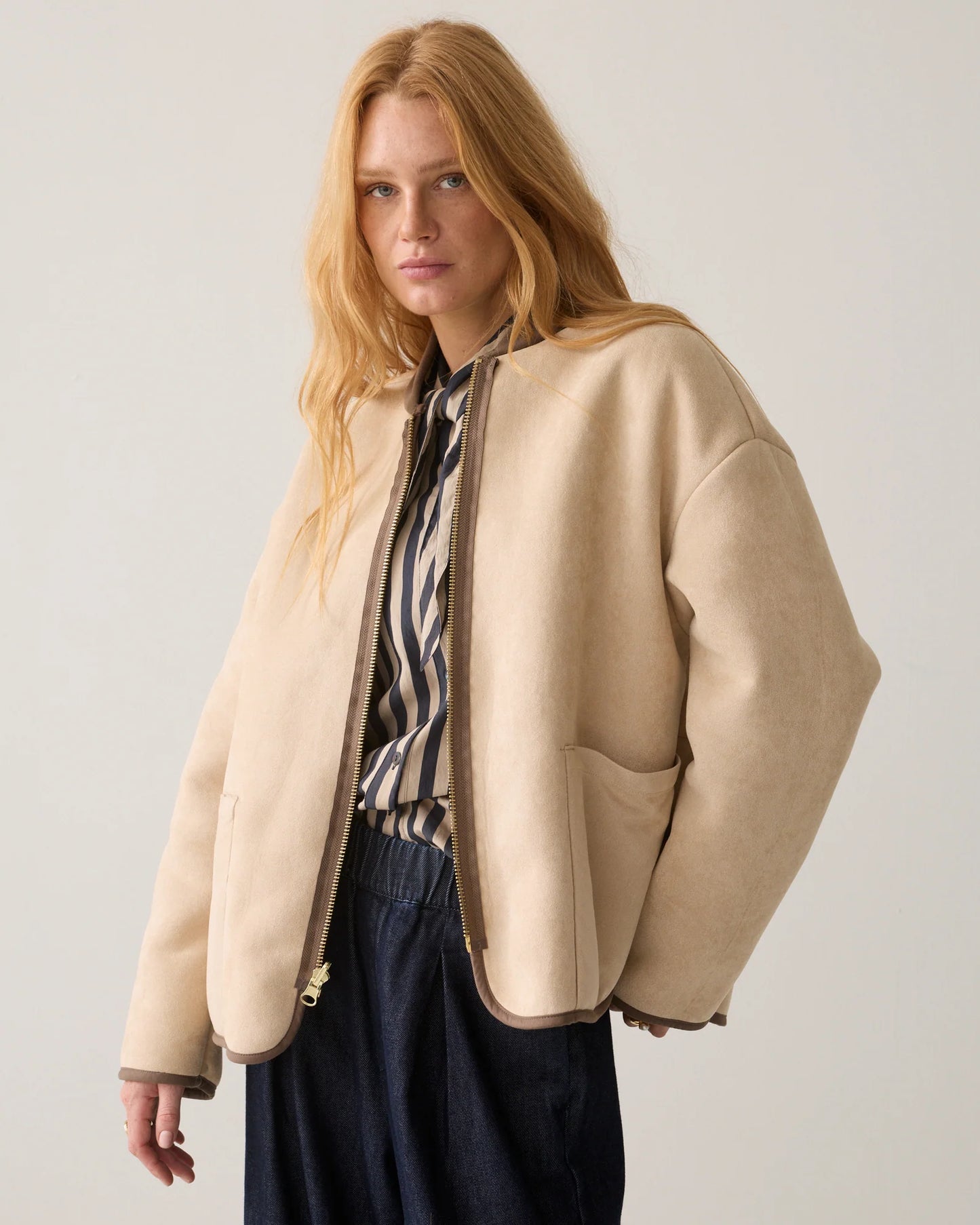 Summum Reversible Teddy Jacket-Cream