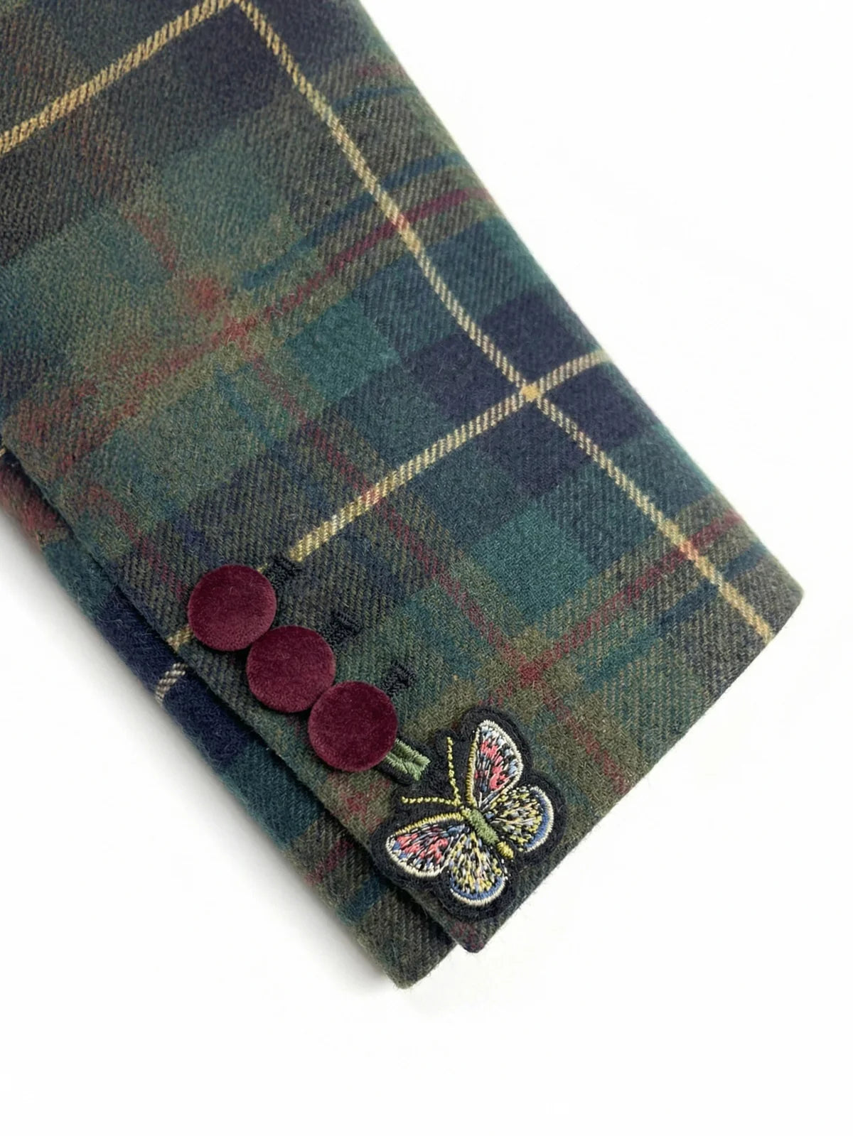 Vilagallo Green & Burgundy Checked Jacket
