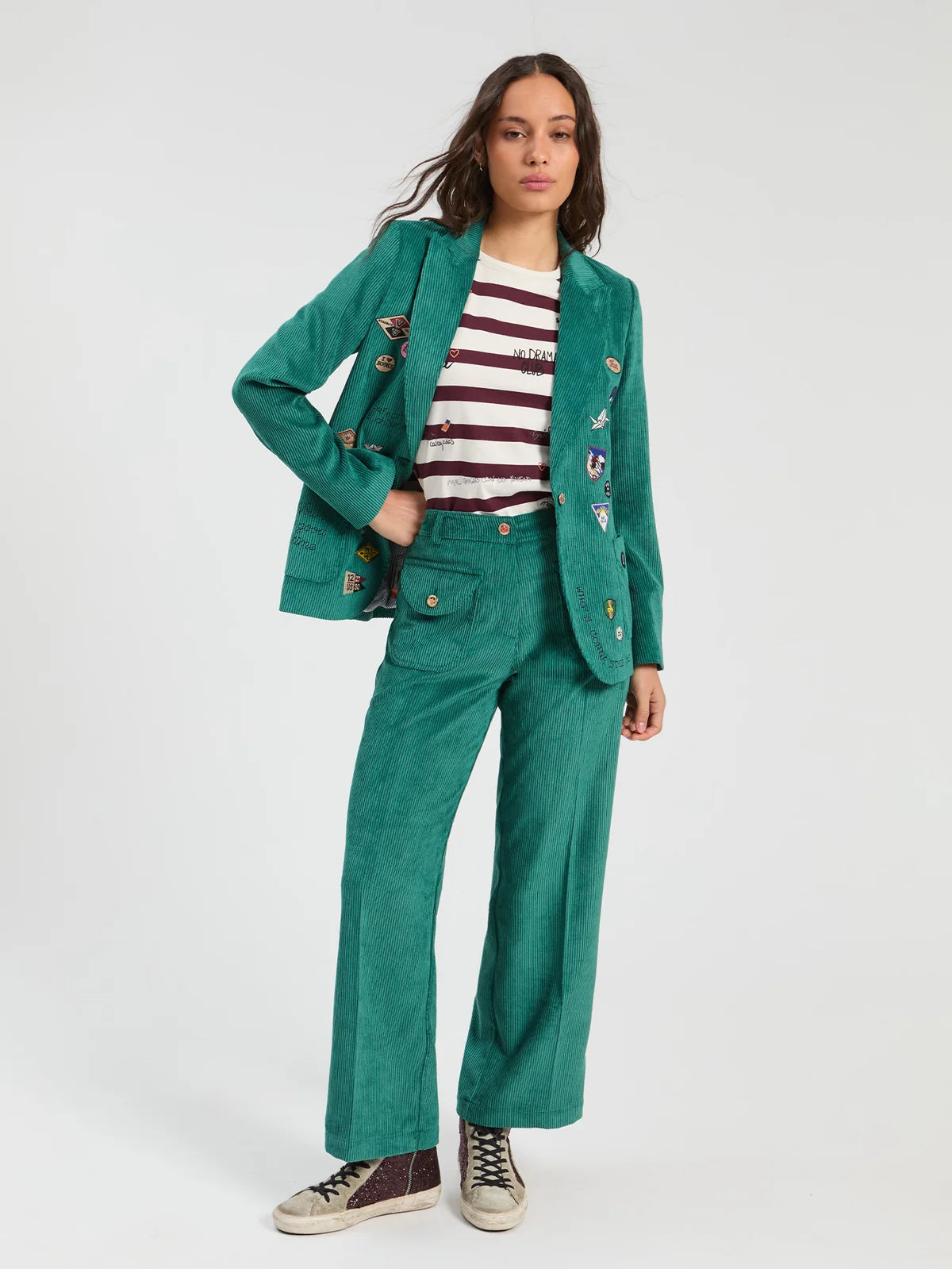Vilagallo Green Corduroy Trousers