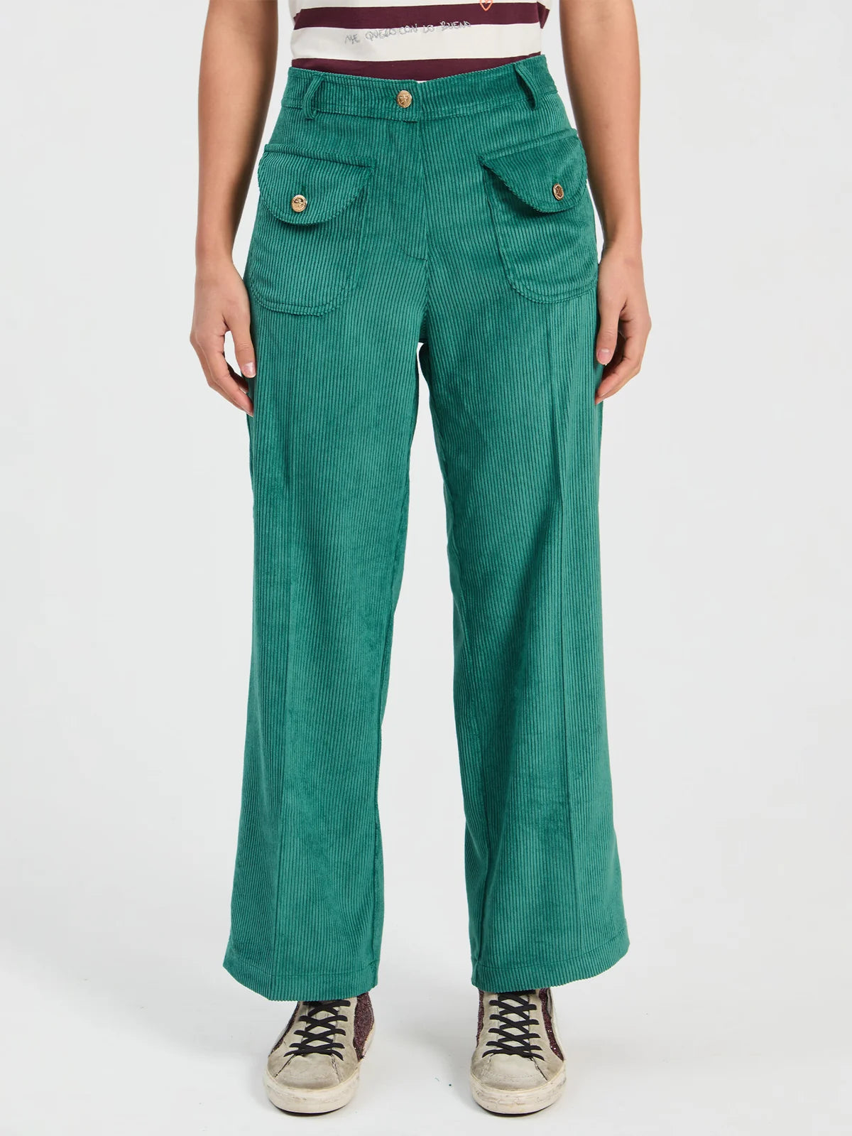 Vilagallo Green Corduroy Trousers