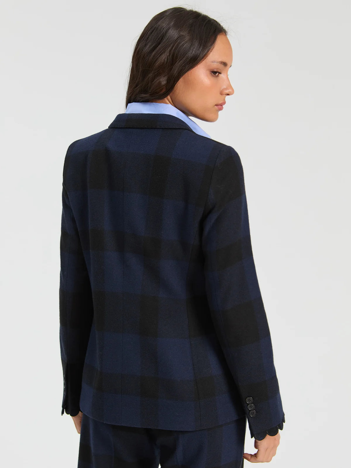 Vilagallo Navy Black Checked Jacket