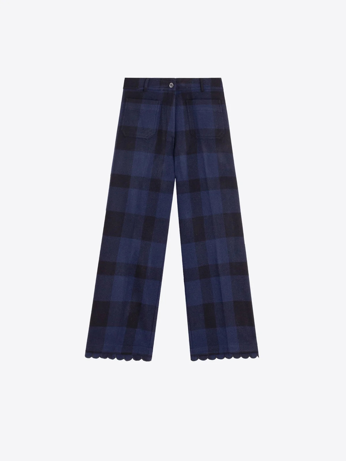 Vilagallo Navy Black Gingham Trousers