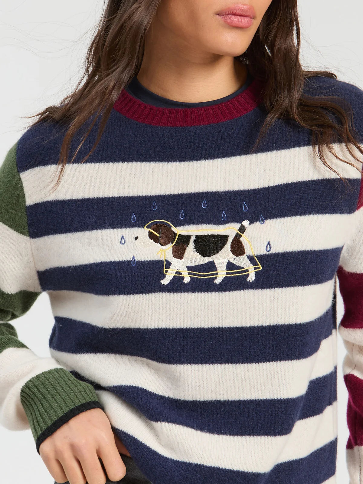 Vilagallo Dog Raincoat Jumper-Navy Stripes